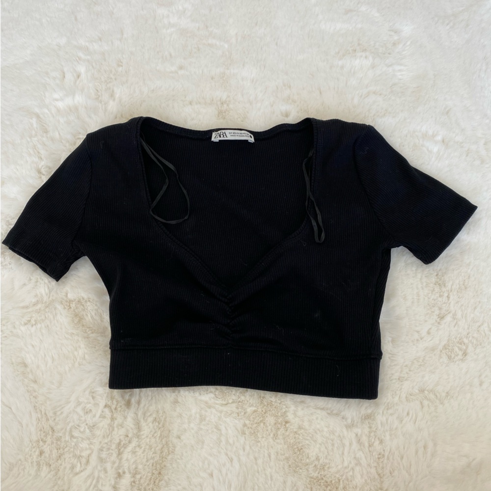 Zara black crop top